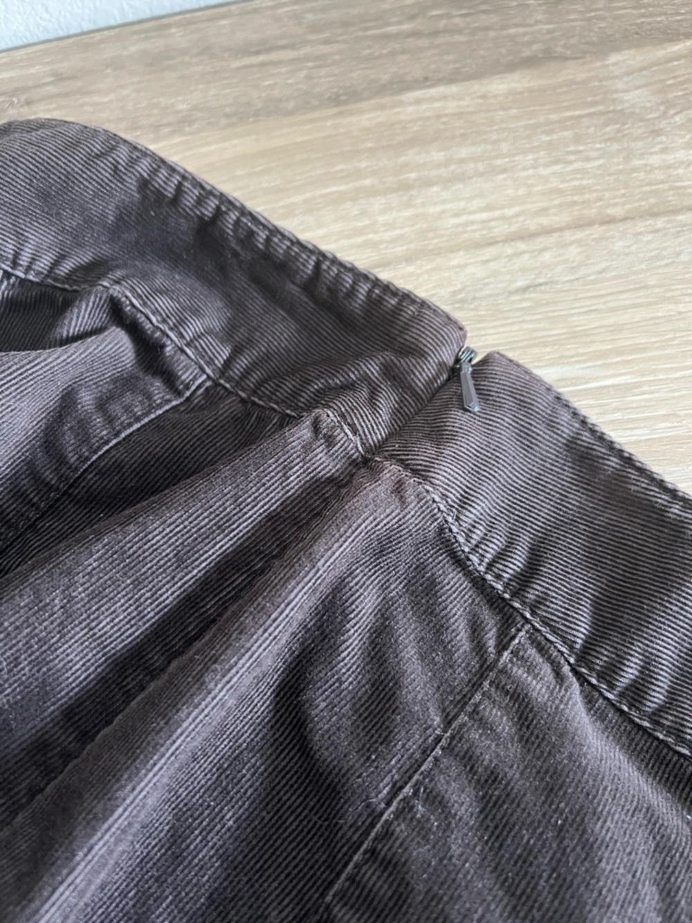 Ann Taylor Petites Corduroy Skirt 0P Brown Embroidered A-Line 100% Cotton - Picture 14 of 14